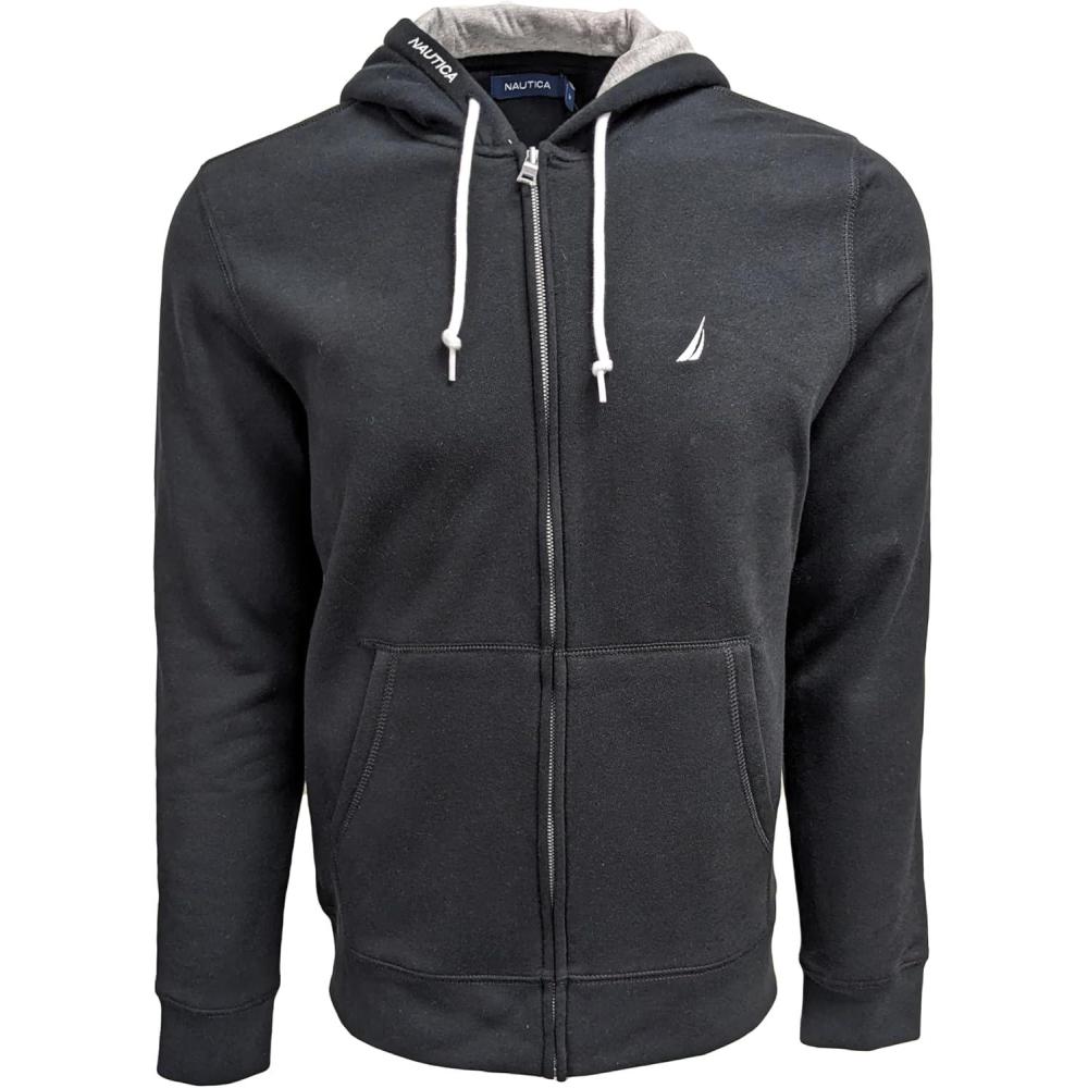 imageNautica Mens Nautica Mens Anchor Fleece Fullzip HoodieBlack