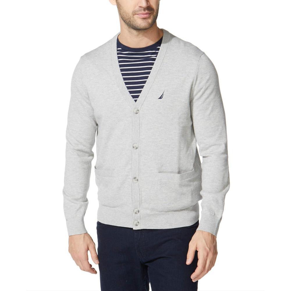 imageNautica Mens Nautica Mens Navtech Knit CardiganGrey Heather