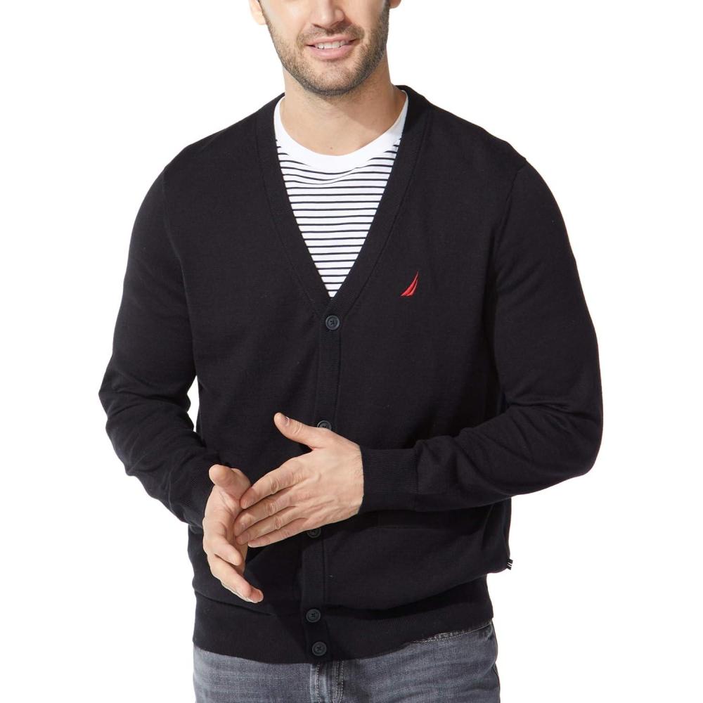 imageNautica Mens Nautica Mens Navtech Knit CardiganTrue Black