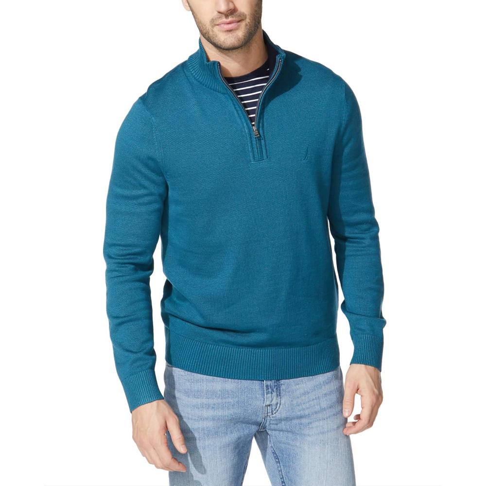 imageNautica Mens QuarterZip SweaterBlue Coral