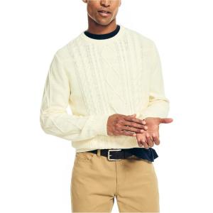 Nautica Mens Nautica Cable-Knit SweaterSweater(Sail Cream)
