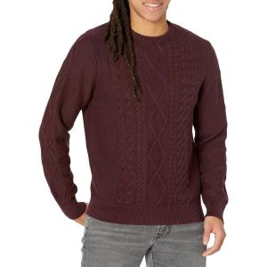 Nautica Mens Nautica Cable-Knit SweaterSweater(Shipwreck Burgundy Heather)