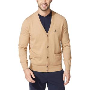 Nautica Men’s Nautica Men’s Navtech Knit Cardigan(Coastal Camel Heather)