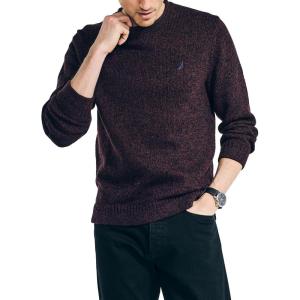 Nautica Men’s Nautica Rolled Crewneck Sweater(Shipwreck Burgundy)