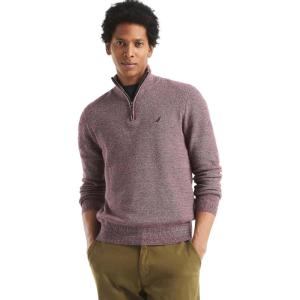 Nautica Men’s Navtech Quarter-Zip Sweater(Marled Zinfandel)