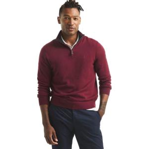 Nautica Men’s Navtech Quarter-Zip Sweater(Zinfandel)