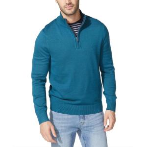 Nautica Men’s Quarter-Zip Sweater(Blue Coral)