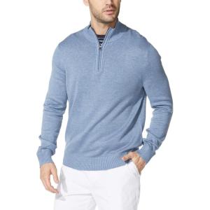Nautica Men’s Quarter-Zip Sweater(Deep Anchor Heather)