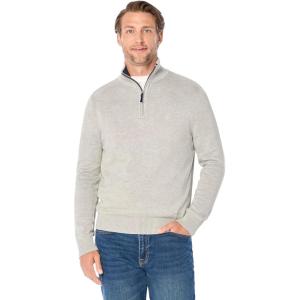 Nautica Men’s Quarter-Zip Sweater(Grey Heather)