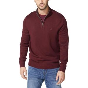Nautica Men’s Quarter-Zip Sweater(Royal Burgundy)