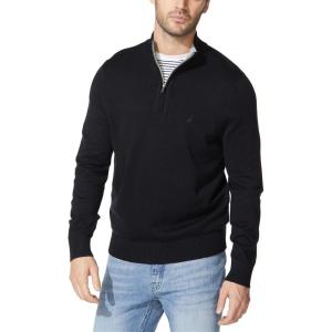 Nautica Men’s Quarter-Zip Sweater(True Black)
