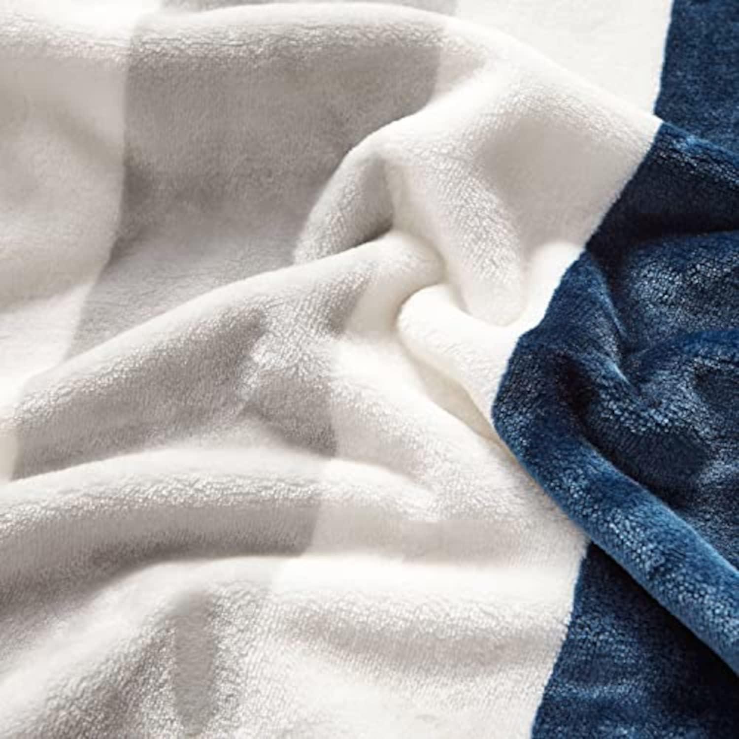 imageNautica Throw Blanket Super Soft amp Cozy Fleece Blanket Lightweight Plush Bedding for Couch amp Bed Awning Stripe Navy 50 x 60Awning Stripe NavyWhite
