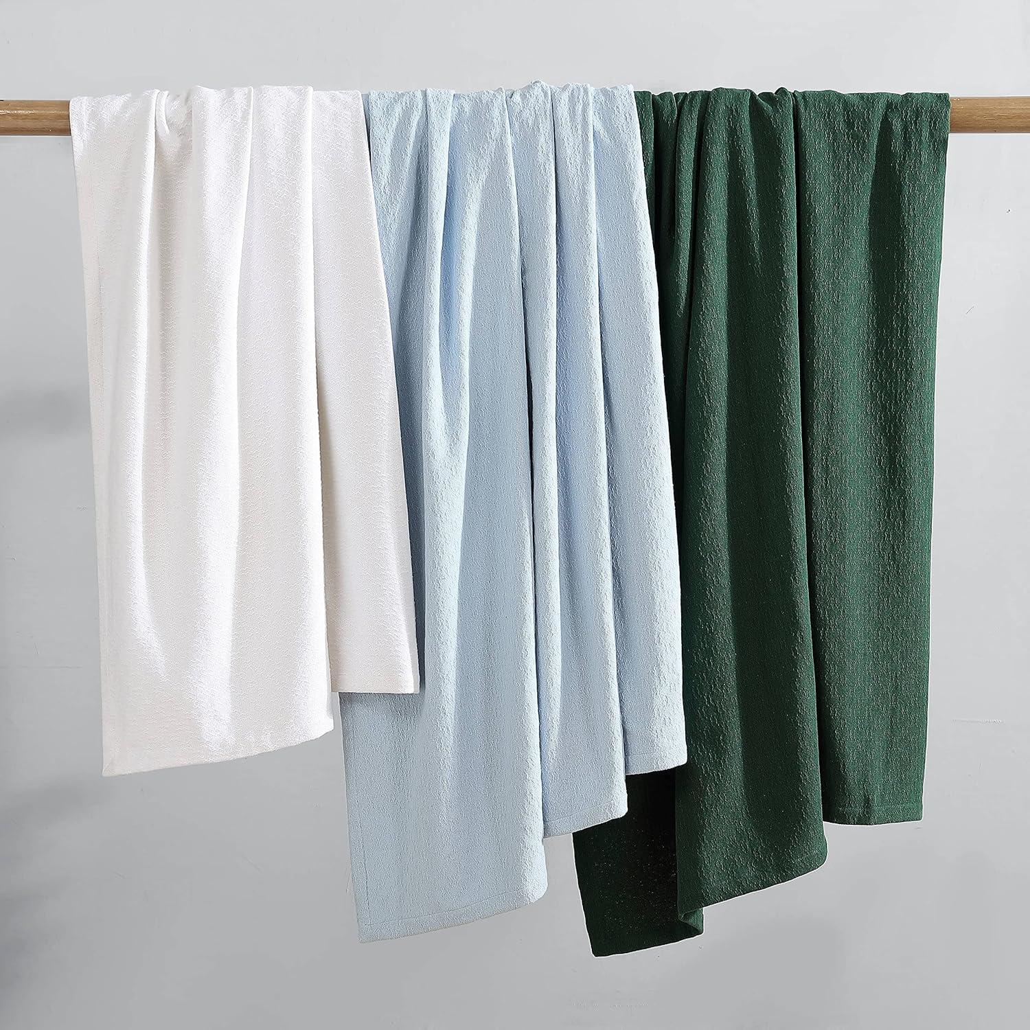 imageNautica Twin Blanket Cotton Woven Bedding MediumWeight for All Seasons Ideal Dorm Essentials OekoTex Certified Ripple Cove GreenRipple Cove Blue