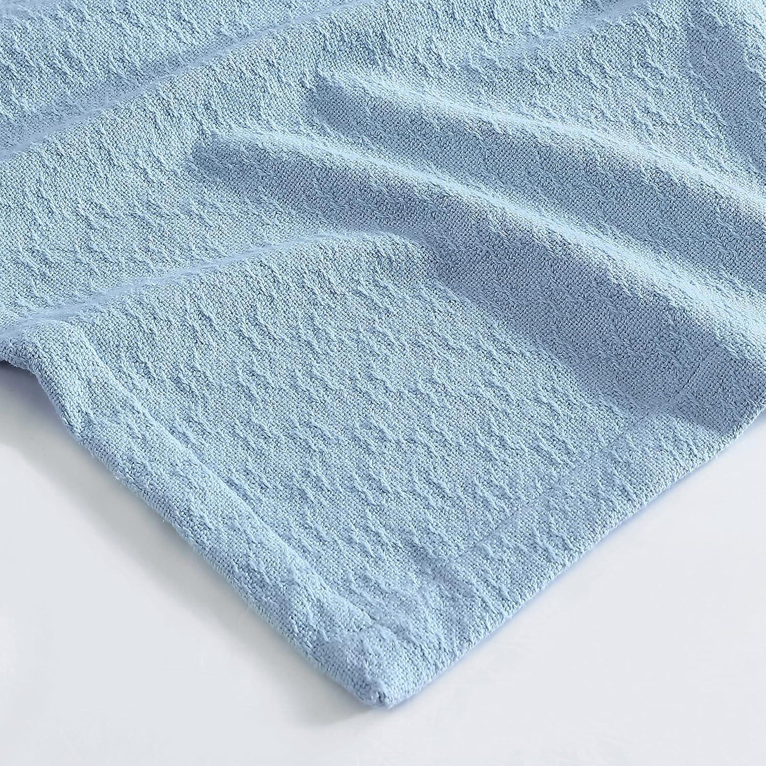 imageNautica Twin Blanket Cotton Woven Bedding MediumWeight for All Seasons Ideal Dorm Essentials OekoTex Certified Ripple Cove GreenRipple Cove Blue