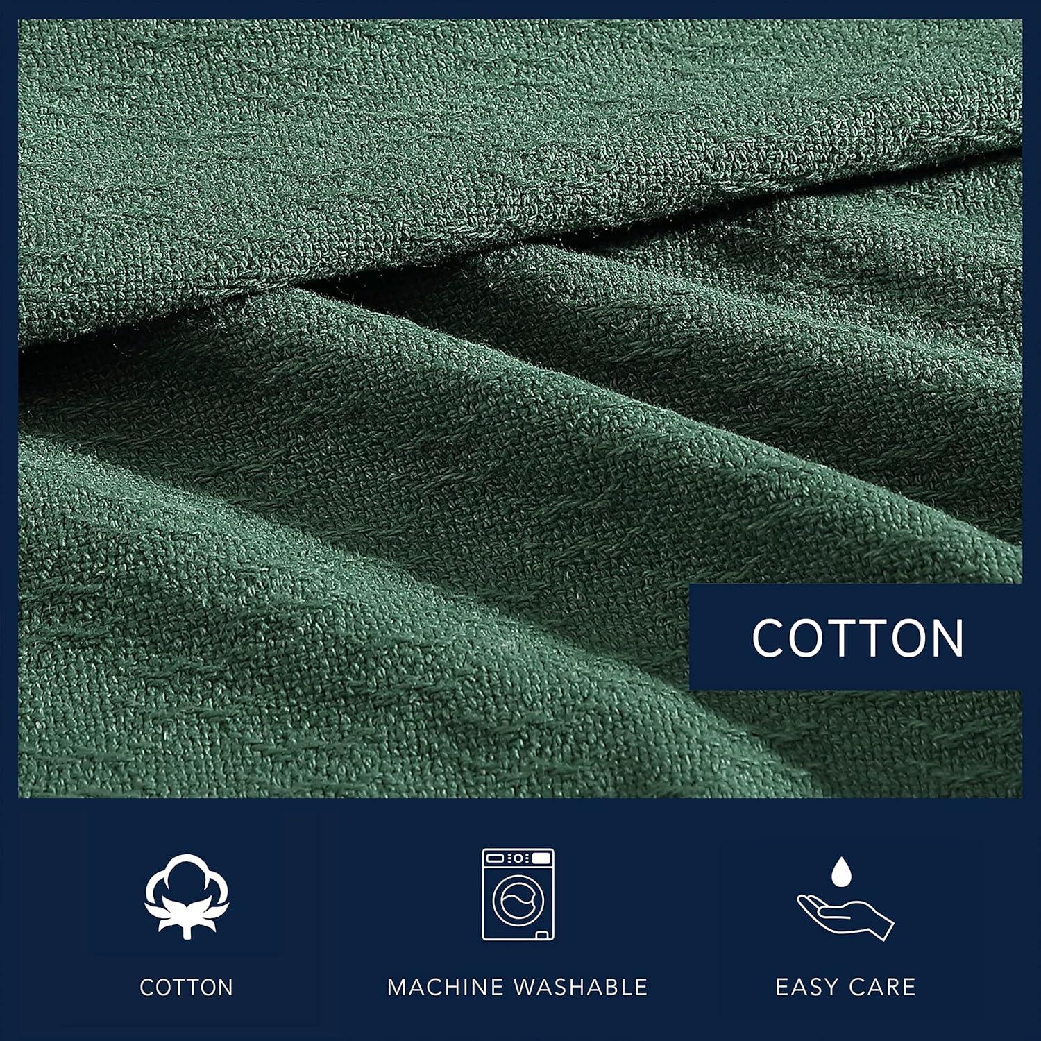 imageNautica Twin Blanket Cotton Woven Bedding MediumWeight for All Seasons Ideal Dorm Essentials OekoTex Certified Ripple Cove GreenRipple Cove Green