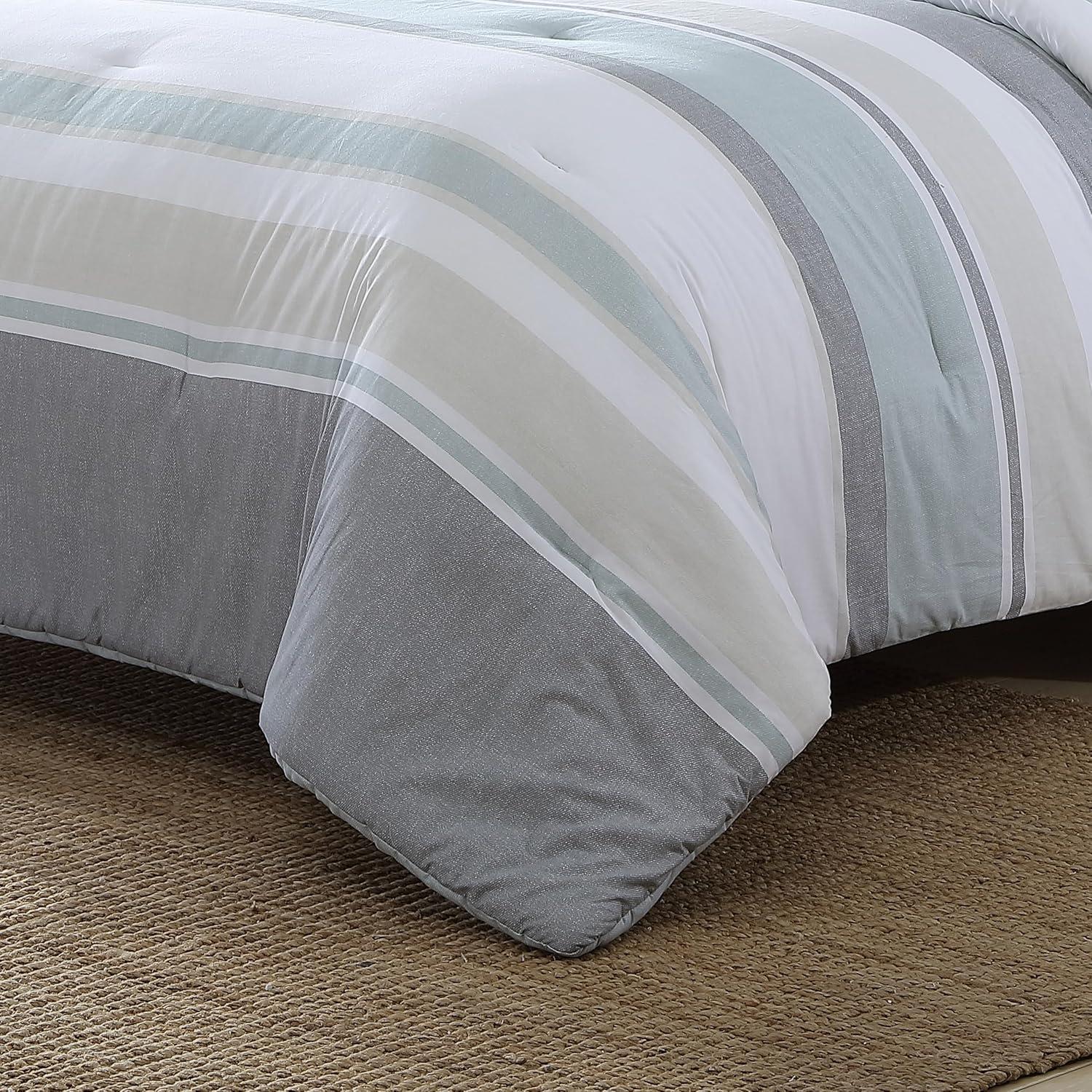 imageNautica Twin Comforter Set Cotton Reversible Bedding with Matching Sham amp Bonus Decorative Pillows Westport Navy TwinTwin XLWestport Blue