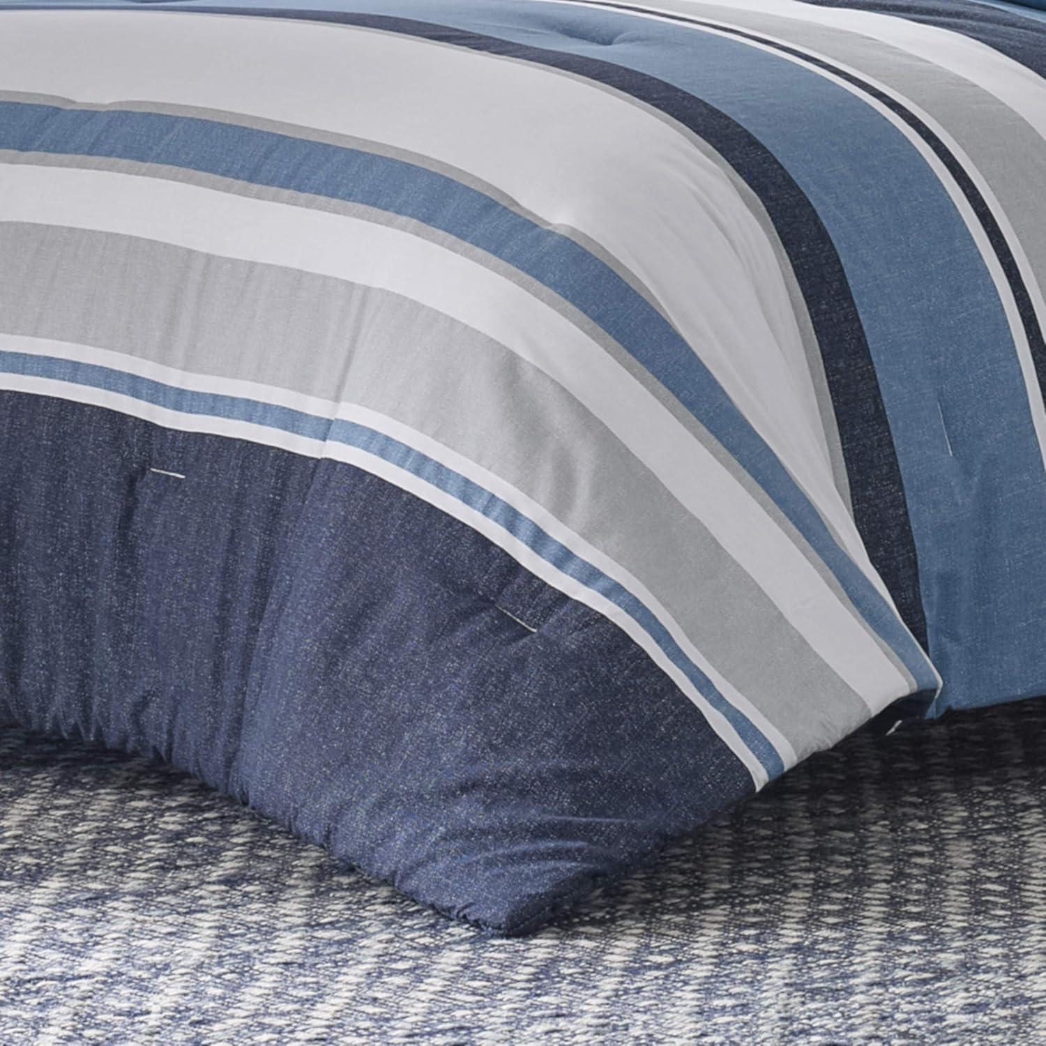 imageNautica Twin Comforter Set Cotton Reversible Bedding with Matching Sham amp Bonus Decorative Pillows Westport Navy TwinTwin XLWestport Navy