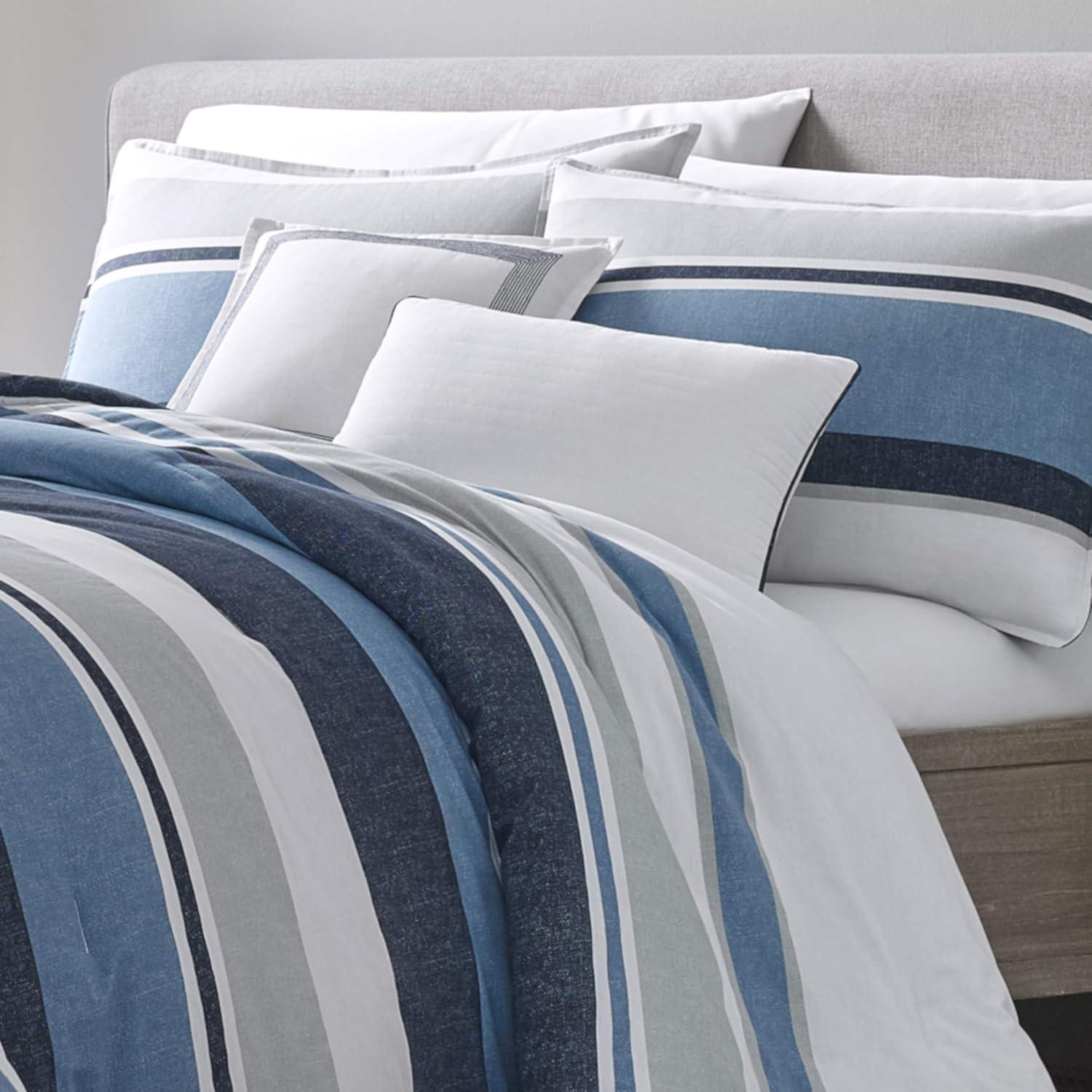 imageNautica Twin Comforter Set Cotton Reversible Bedding with Matching Sham amp Bonus Decorative Pillows Westport Navy TwinTwin XLWestport Navy