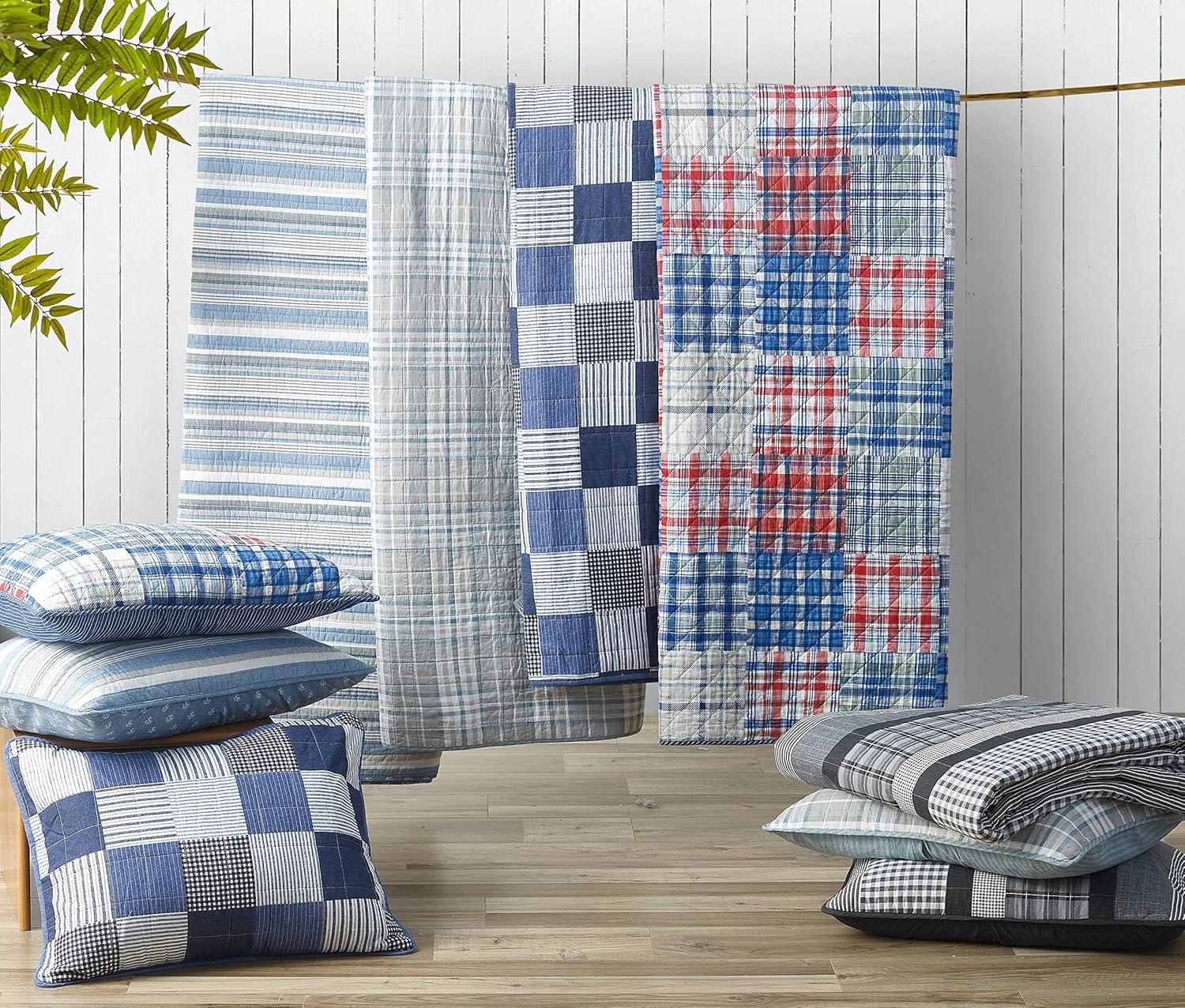 imageNautica Twin Quilt Set Cotton Reversible Bedding Home Decor for All Seasons Dorm Room Essentials Gulf Shores Grey TwinGulf Shores Grey