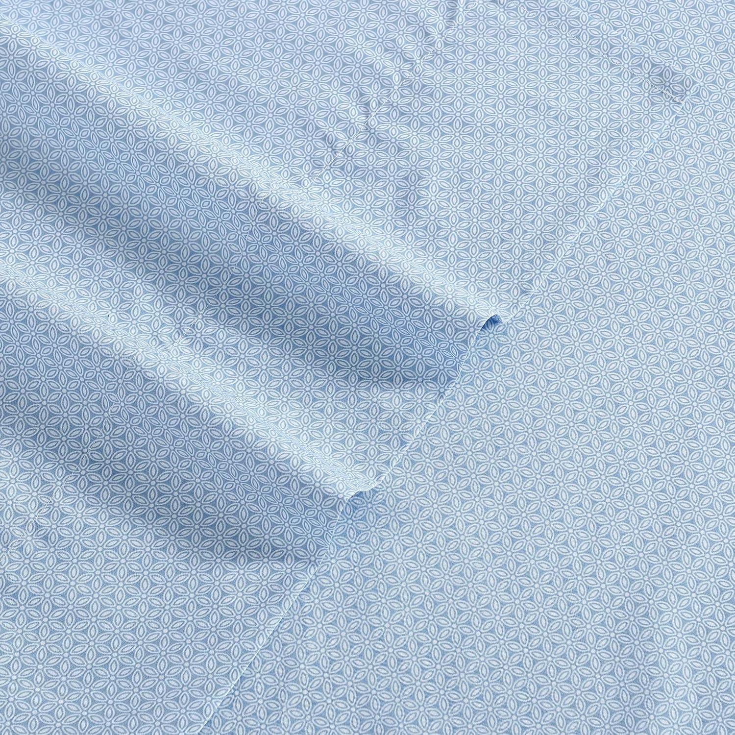 imageNautica Twin Sheet Set Cotton Percale Bedding Set Crisp amp Cool Lightweight amp Breathable Brenton Stripe Navy Blue TwinGeo Floral Blue