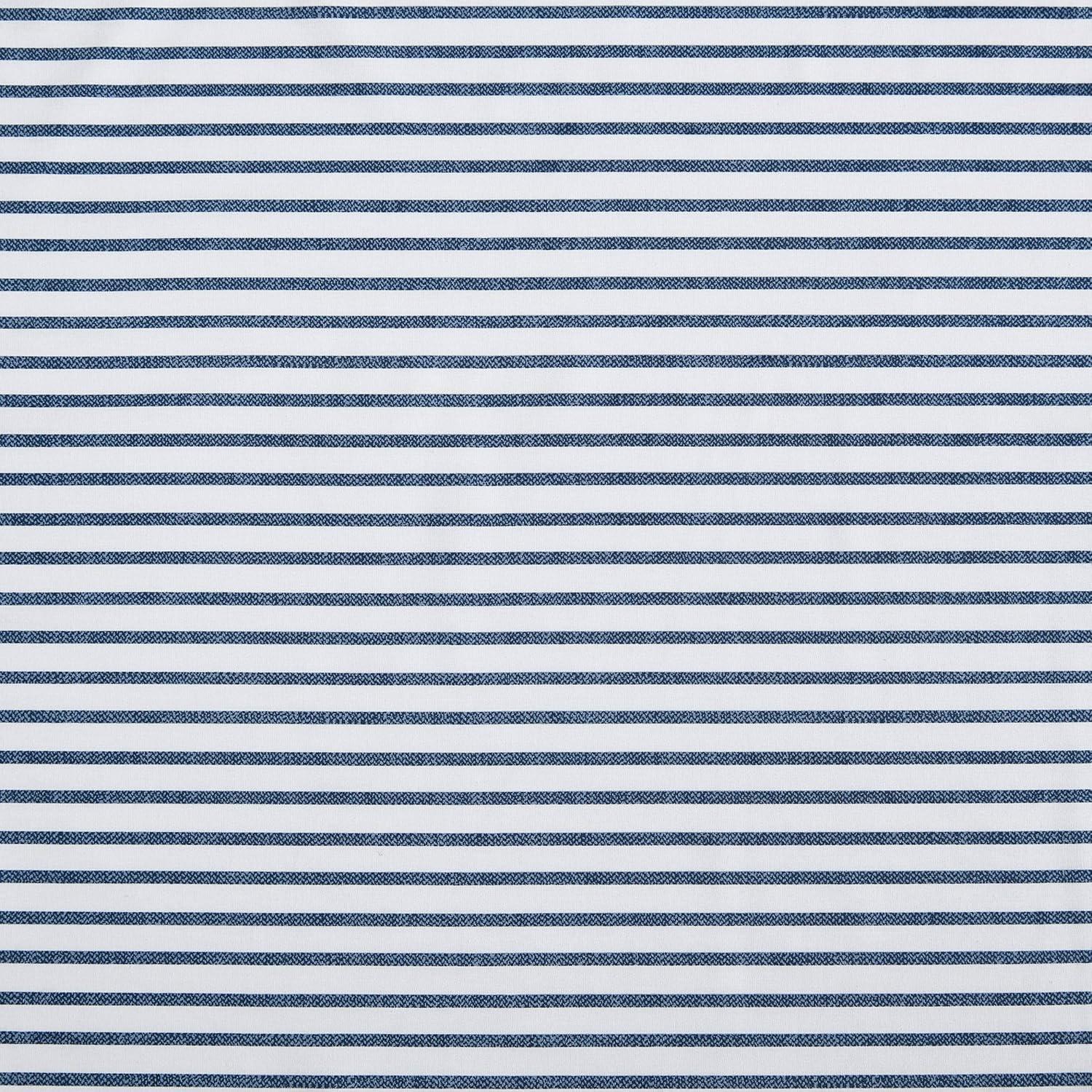 imageNautica Twin Sheet Set Cotton Percale Bedding Set Crisp amp Cool Lightweight amp Breathable Brenton Stripe Navy Blue TwinHarmead