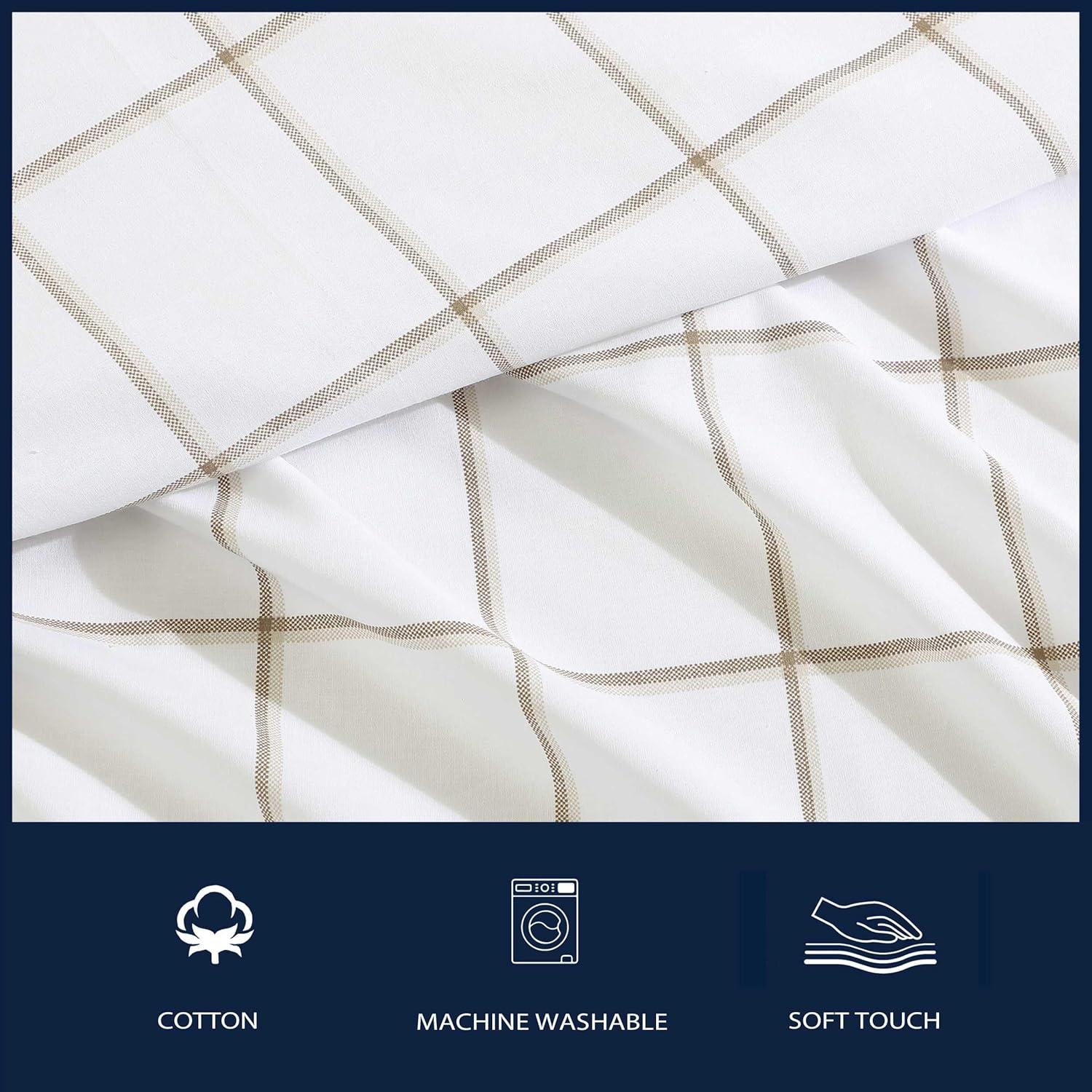 imageNautica Twin Sheet Set Cotton Percale Bedding Set Crisp amp Cool Lightweight amp Breathable Brenton Stripe Navy Blue TwinPlot Beige