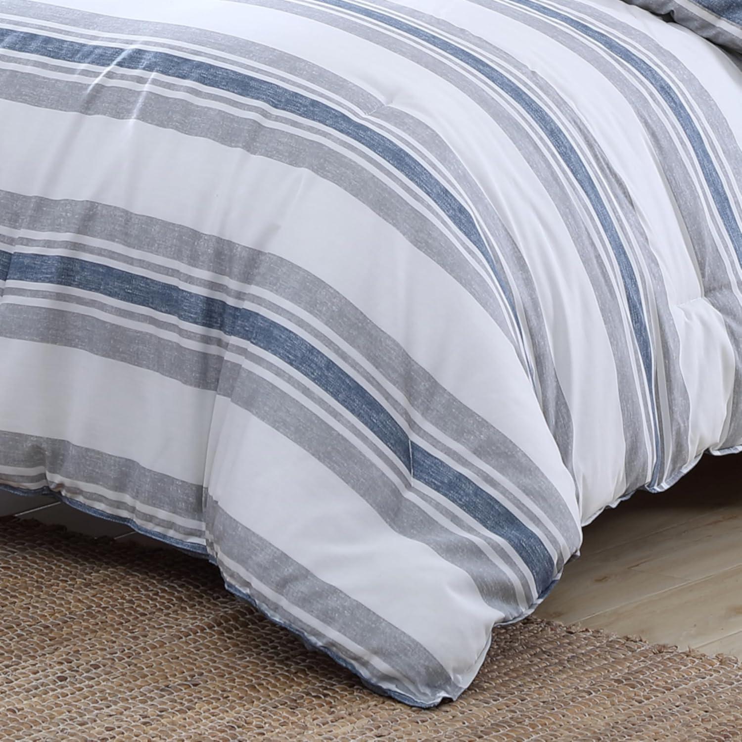 imageNautica TwinTwin XL Comforter Set Reversible Woven Bedding with Matching Sham Medium Weight for Year Round Use Dorm Essentials OekoTex Certified Bay Shore NavyComforter Set