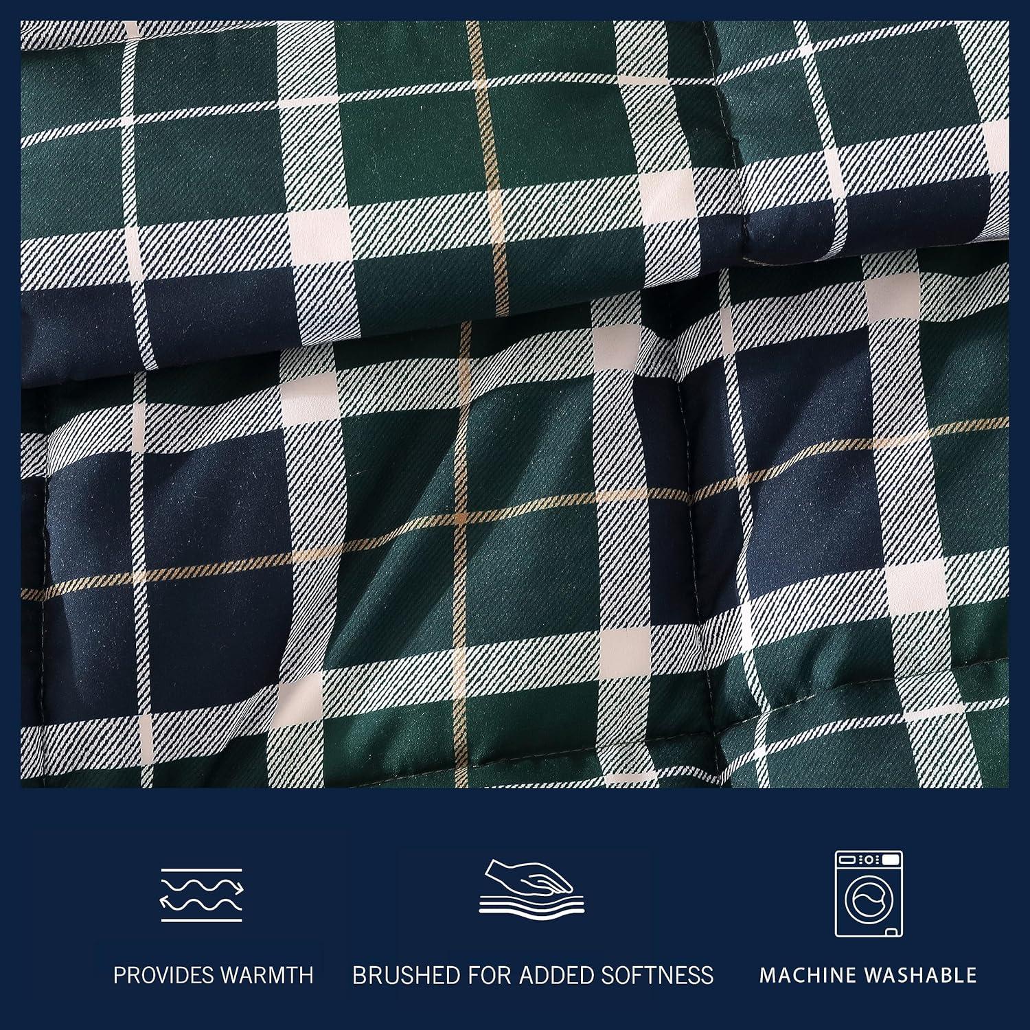 imageNautica TwinTwin XL Comforter Set Soft Brushed Bedding with a Relaxed Feel for YearRound Use 2 Piece Bed Set with Matching Pillowcase Heathered Block GreyNorthsail Plaid Navy