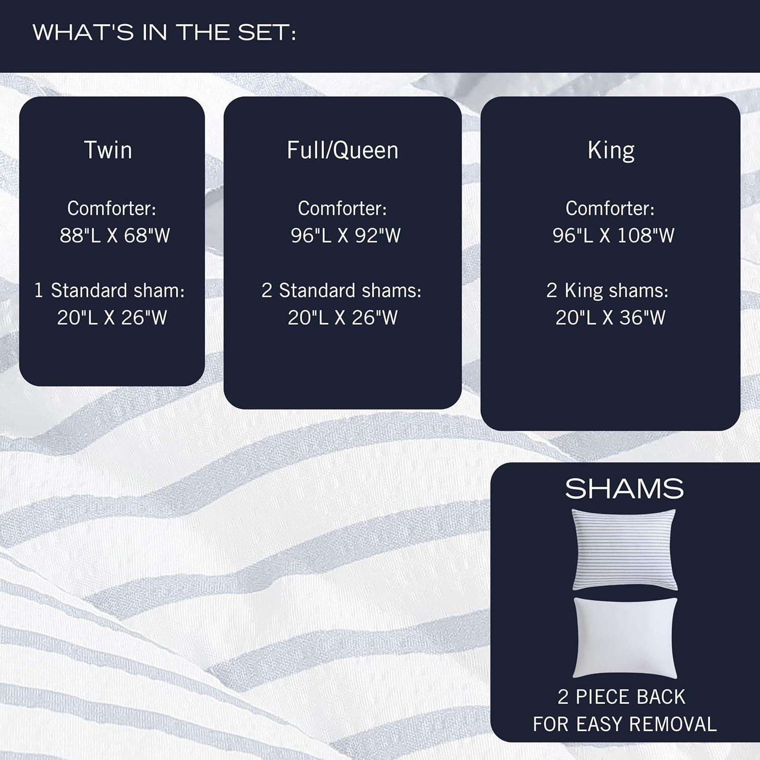 imageNautica TwinTwin XL Comforter Set Soft Brushed Bedding with a Relaxed Feel for YearRound Use 2 Piece Bed Set with Matching Pillowcase Heathered Block GreyWindsor Blue
