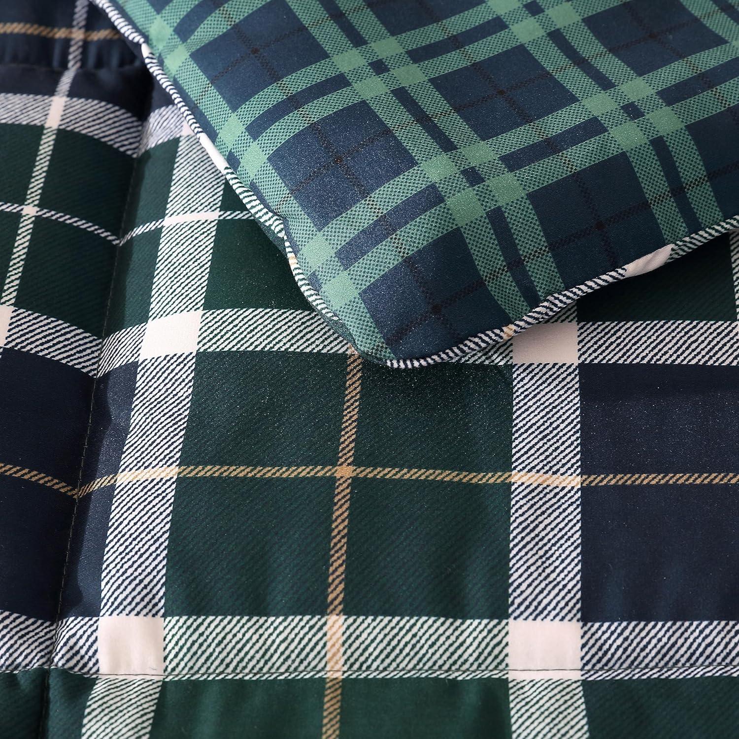 imageNautica TwinTwin XL Comforter Set Soft Brushed Bedding with a Relaxed Feel for YearRound Use 2 Piece Bed Set with Matching Pillowcase Heathered Block GreyNorthsail Plaid Navy