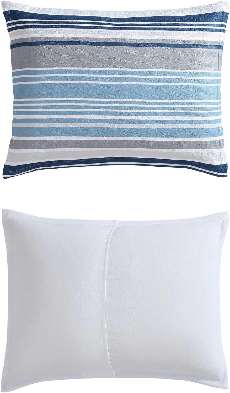 imageNautica TwinTwin XL Comforter Set Soft Brushed Bedding with a Relaxed Feel for YearRound Use 2 Piece Bed Set with Matching Pillowcase Heathered Block GreyBradlee Blue