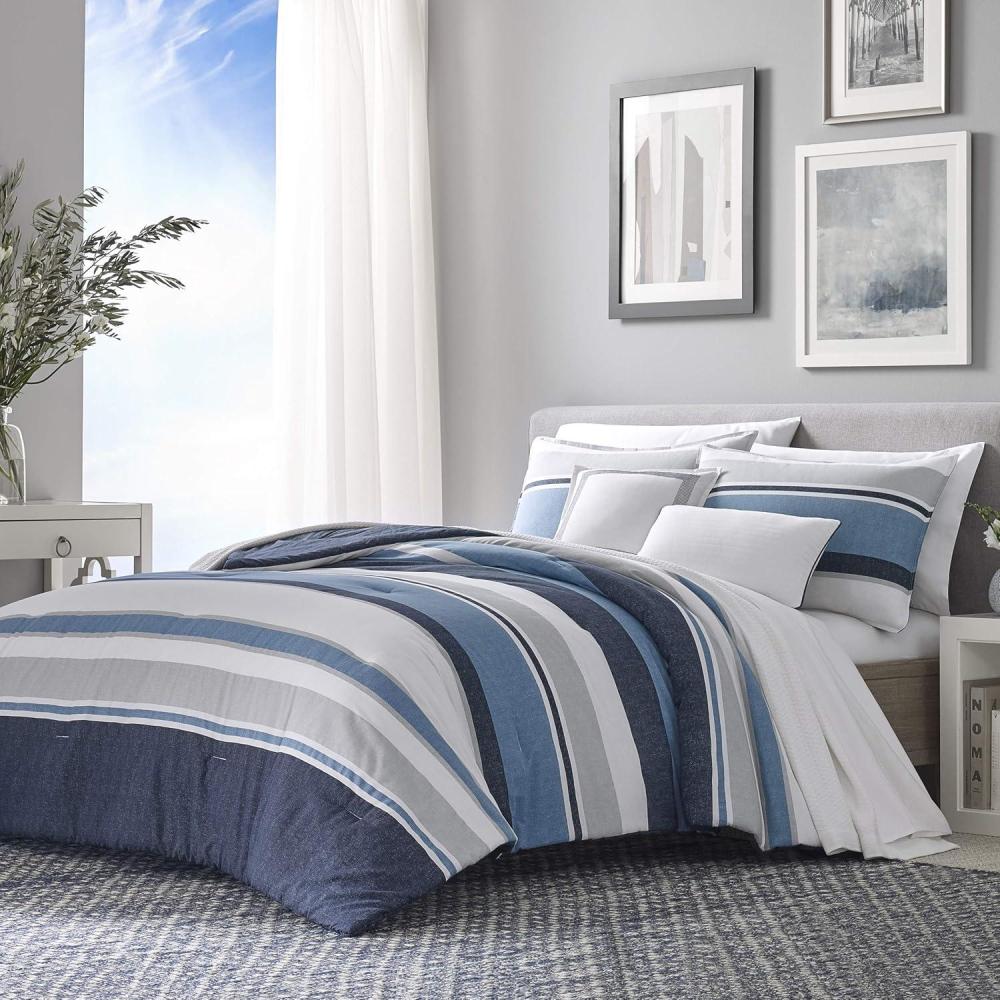 imageNautica Twin Comforter Set Cotton Reversible Bedding with Matching Sham amp Bonus Decorative Pillows Westport Navy TwinTwin XLWestport Navy