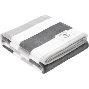 Nautica – Throw Blanket, Super Soft & Cozy Fleece Blanket, Lightweight Plush Bedding for Couch & Bed (Awning Stripe Navy, 50′ x 60′)(Awning Stripe Grey/White)