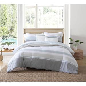 Nautica – Twin Comforter Set, Cotton Reversible Bedding with Matching Sham & Bonus Decorative Pillows (Westport Navy, Twin/Twin XL)(Westport Blue)