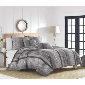 Nautica – Twin Quilt Set, Cotton Reversible Bedding, Home Decor for All Seasons, Dorm Room Essentials (Gulf Shores Grey, Twin)(Gulf Shores Grey)