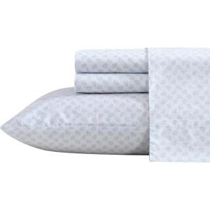 Nautica – Twin Sheet Set, Cotton Percale Bedding Set, Crisp & Cool, Lightweight & Breathable (Brenton Stripe Navy Blue, Twin)(Breezy Bloom Blue)