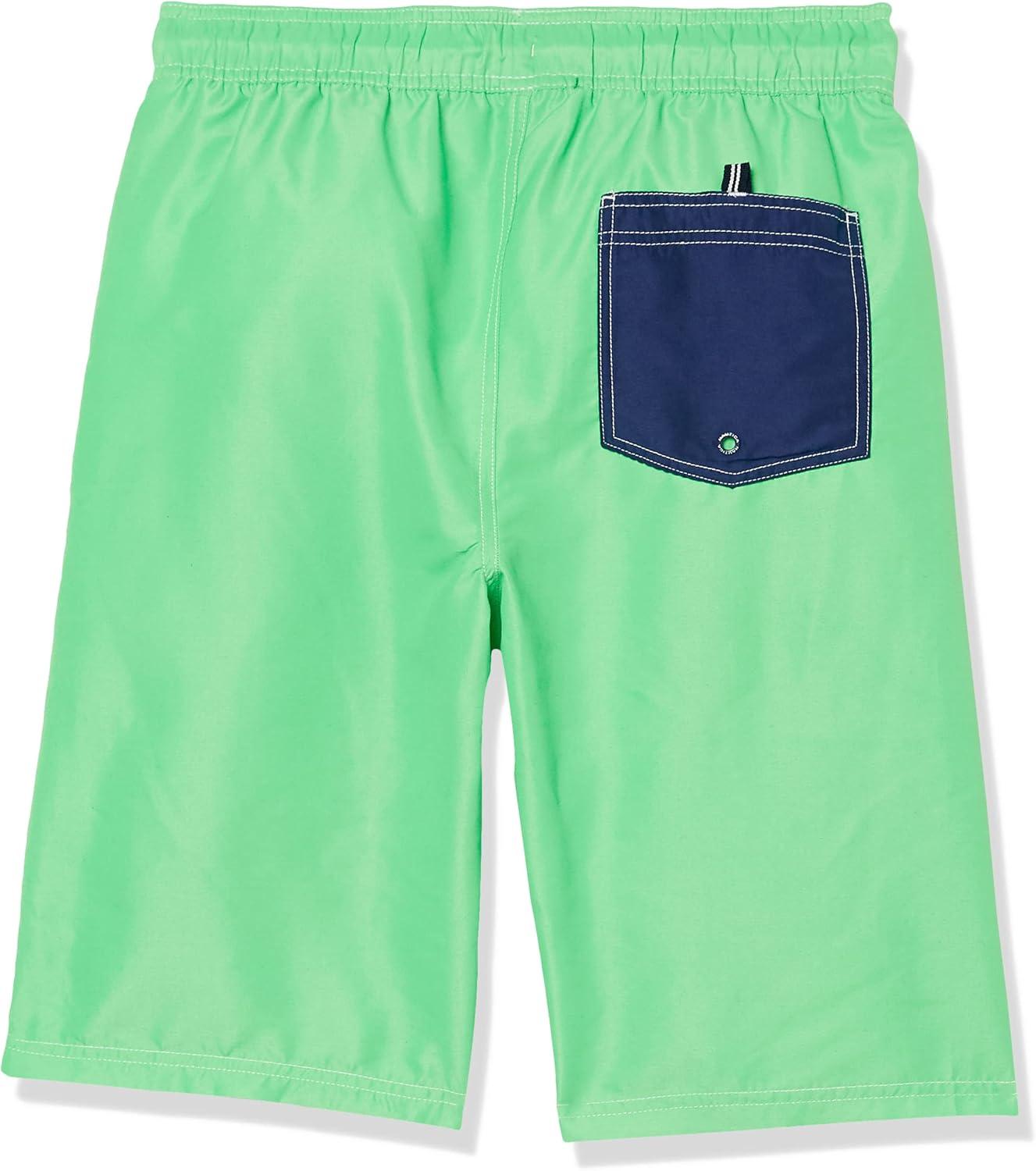 imageNautica Boys 47 Swim TrunkExploded Neon Green Fk17