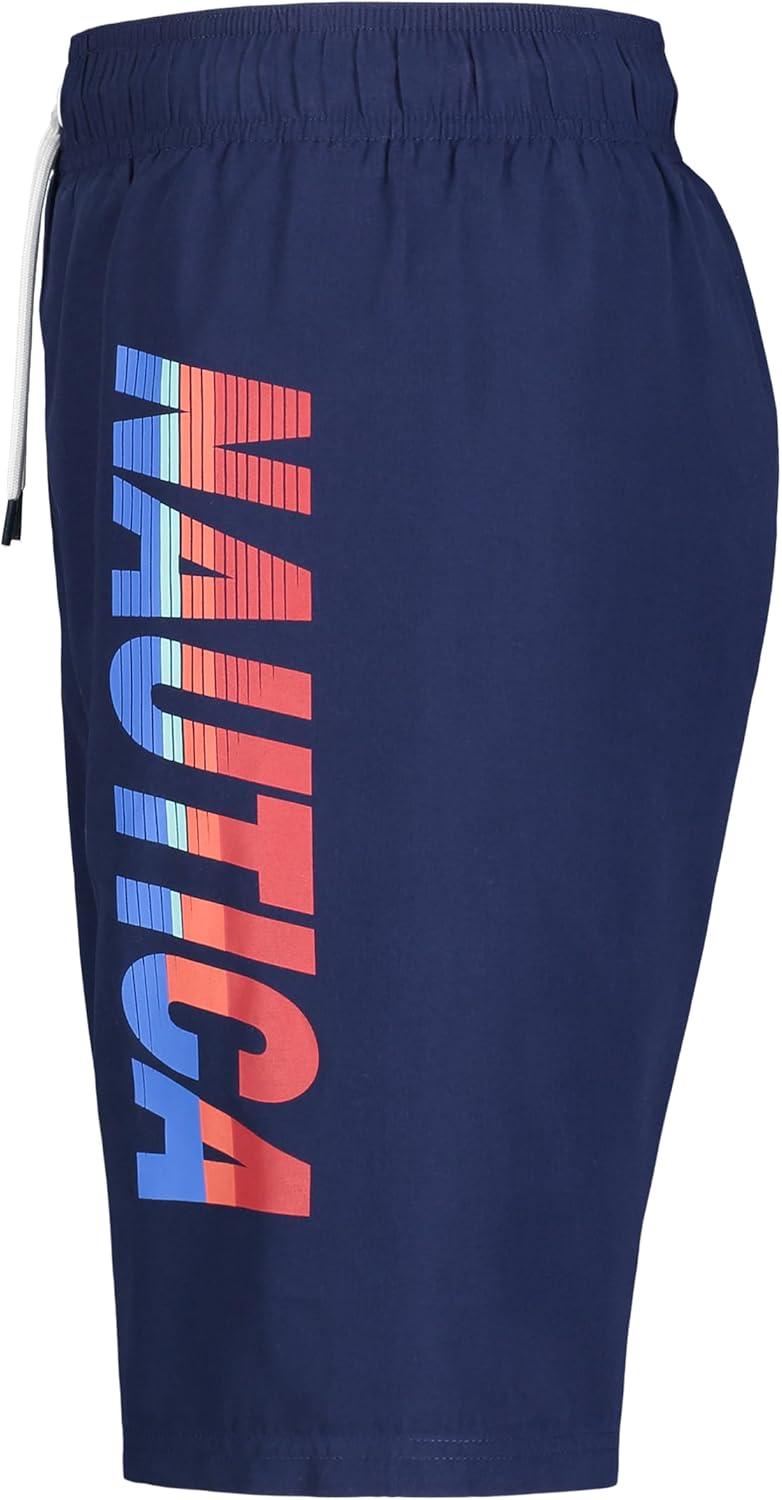 imageNautica Boys 47 Swim TrunkVert Logo J Navy