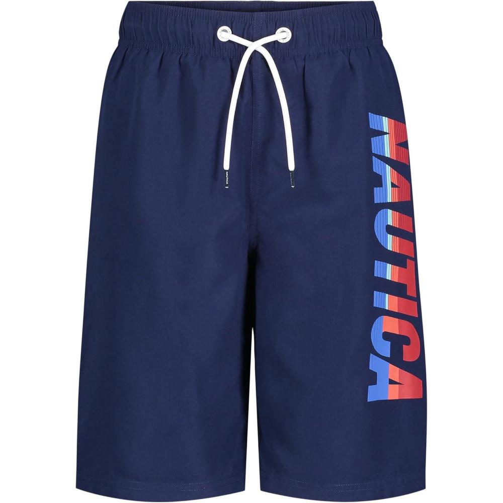 imageNautica Boys 47 Swim TrunkVert Logo J Navy