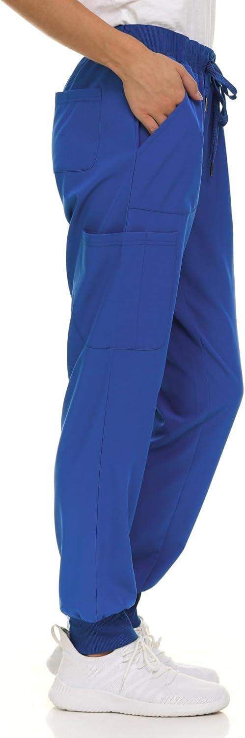 imageNautica Scrub Pants for Women Breathable Drawstring Jogger Scrubs for Women 5 Pocket Stretch Soft Scrub Bottoms for WomanRoyal Blue