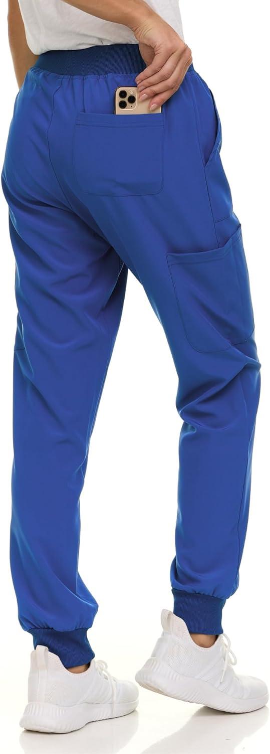 imageNautica Scrub Pants for Women Breathable Drawstring Jogger Scrubs for Women 5 Pocket Stretch Soft Scrub Bottoms for WomanRoyal Blue