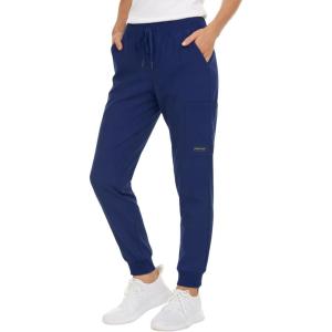 Nautica Scrub Pants for Women, Breathable Drawstring Jogger Scrubs for Women, 5 Pocket Stretch Soft Scrub Bottoms for Woman(Navy)