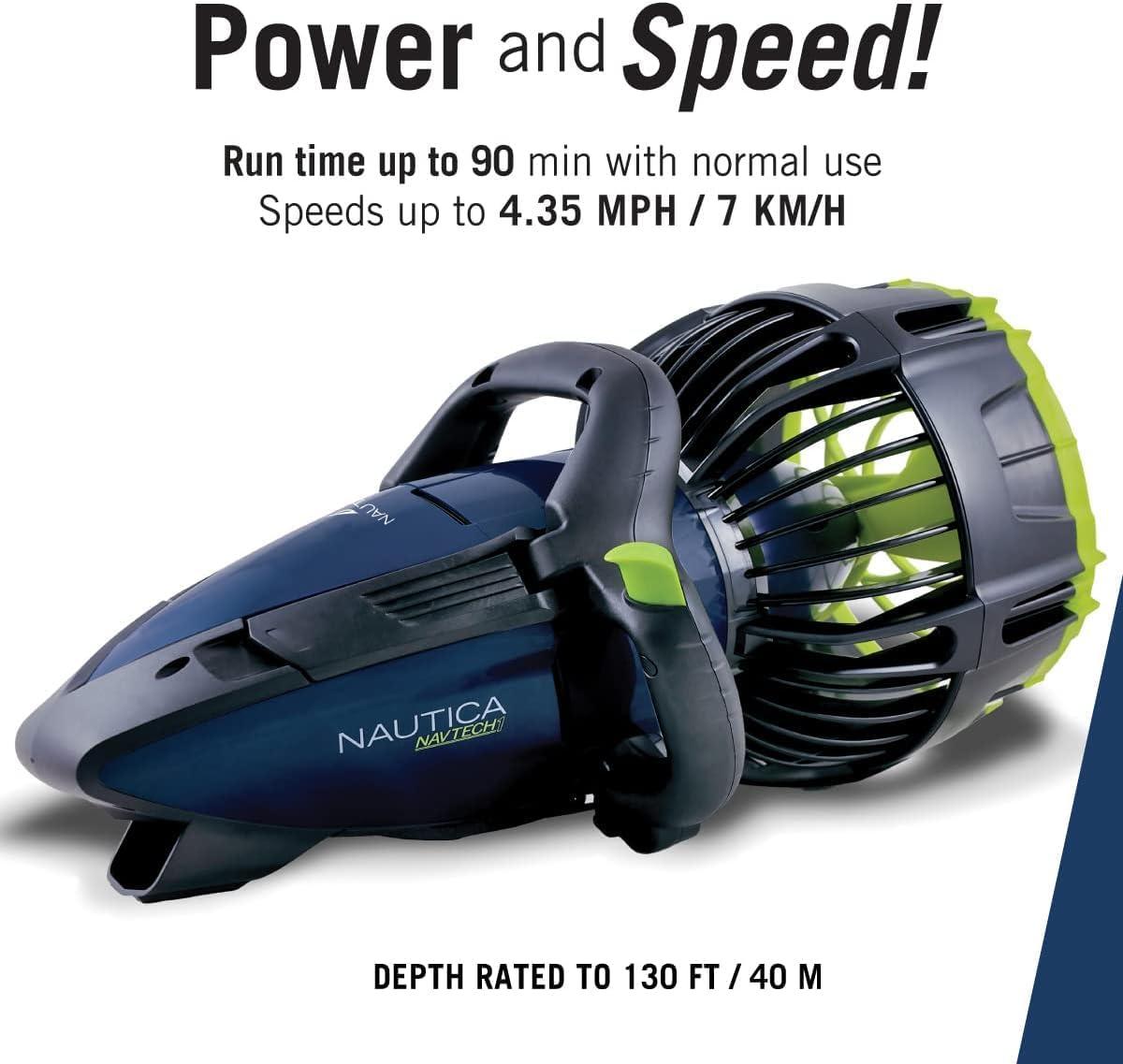 imageNautica J Class Underwater seascooter Foldable and Travel Ready for Diving Snorkeling and CruisingNavy