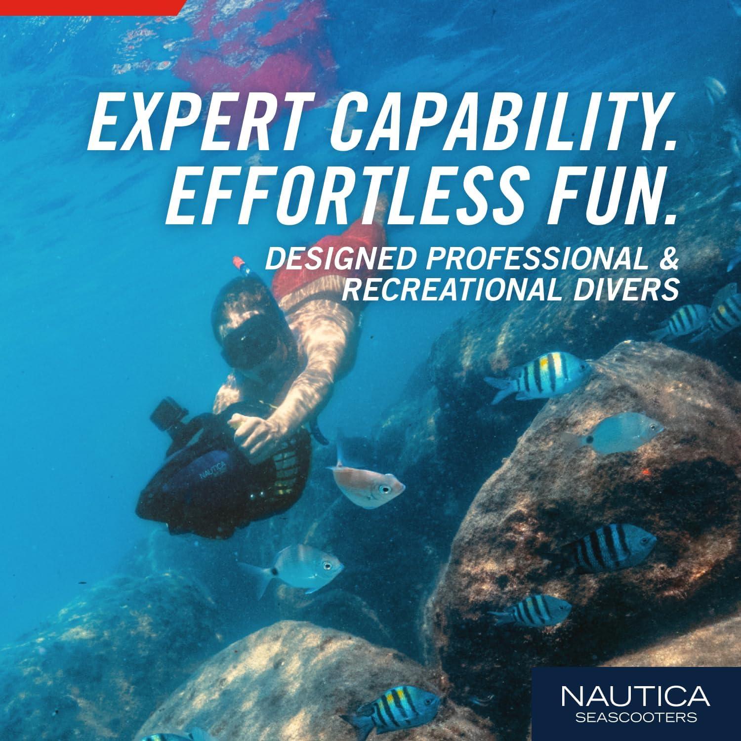 imageNautica J Class Underwater seascooter Foldable and Travel Ready for Diving Snorkeling and CruisingNavy