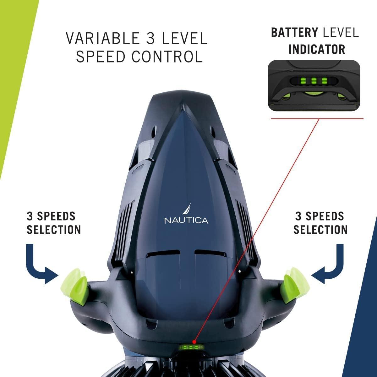 imageNautica J Class Underwater seascooter Foldable and Travel Ready for Diving Snorkeling and CruisingNavy