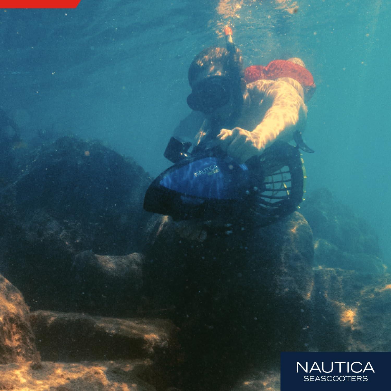 imageNautica J Class Underwater seascooter Foldable and Travel Ready for Diving Snorkeling and CruisingNavy
