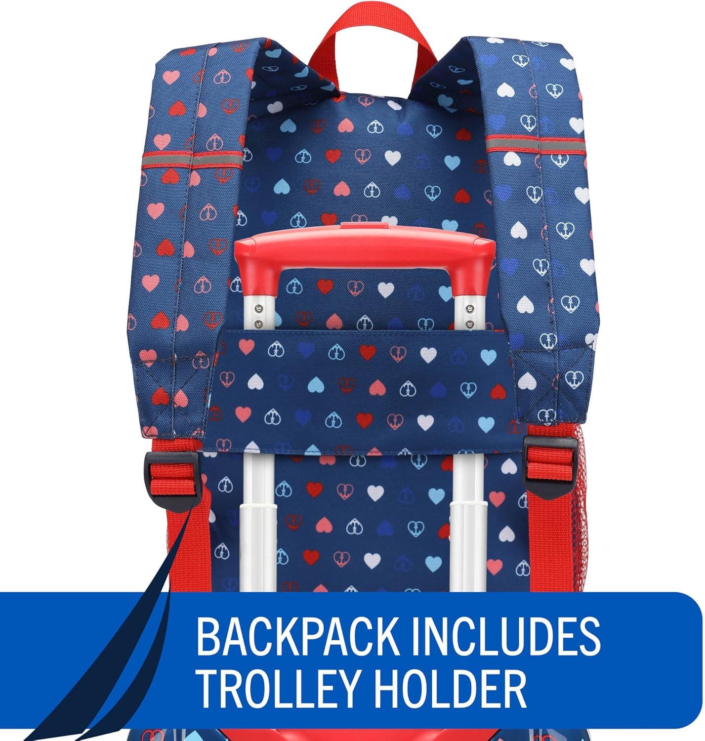 imageNautica Kids 18 Hardside Carryon Suitcase with Spinner Wheels Shark AttackNautica Peace 5pc School Set