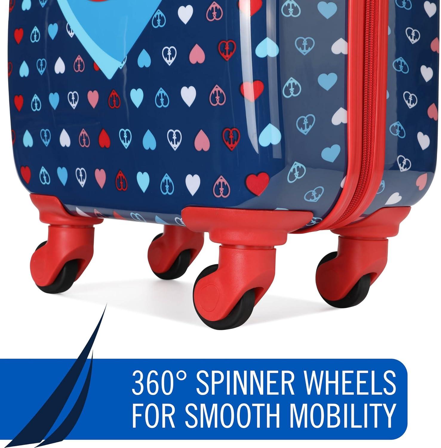 imageNautica Kids 18 Hardside Carryon Suitcase with Spinner Wheels Shark AttackNautica Peace