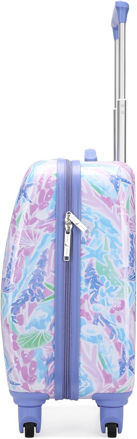 imageNautica Kids 18 Hardside Carryon Suitcase with Spinner Wheels Shark AttackPastel Shell