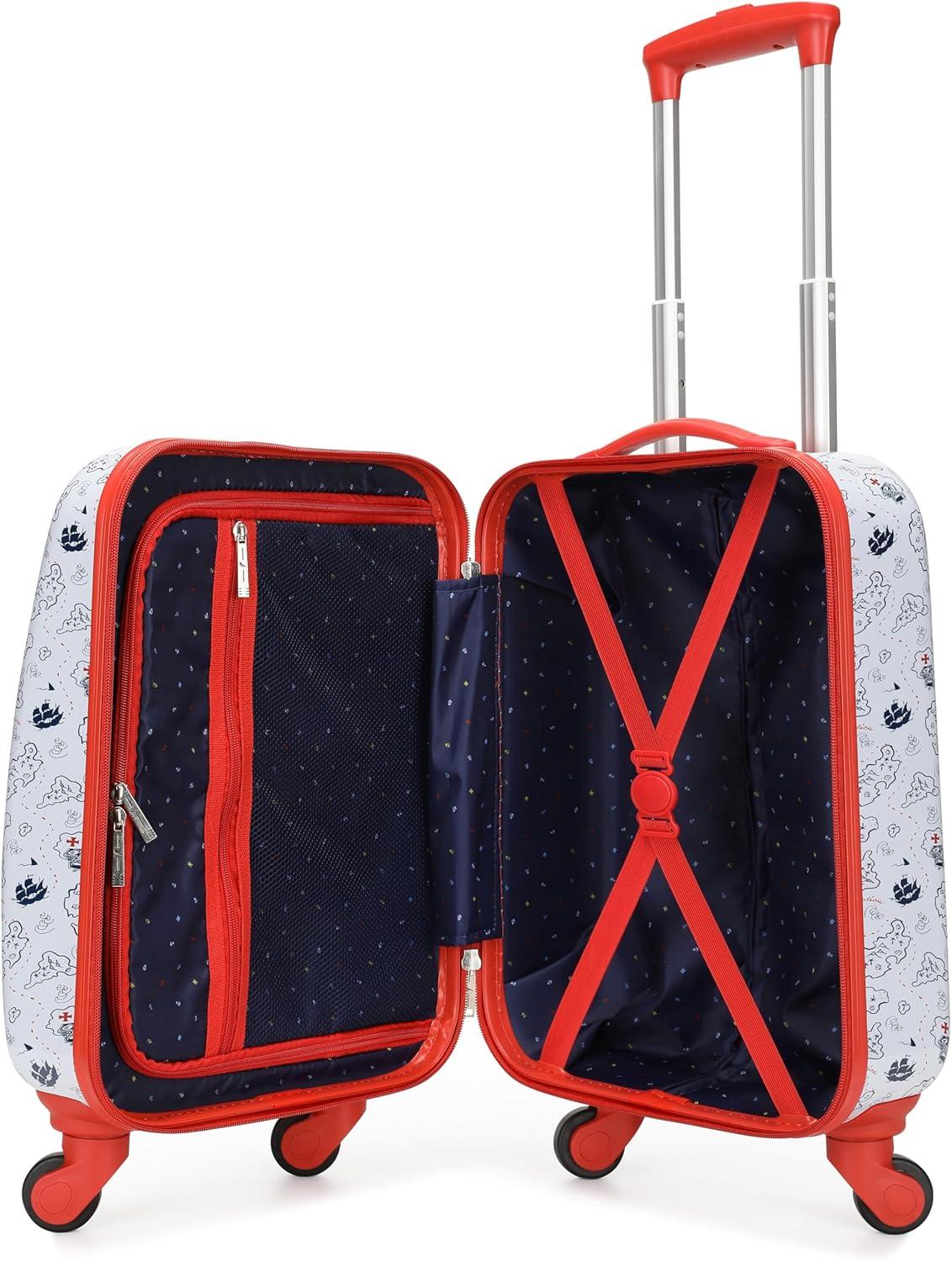 imageNautica Kids 18 Hardside Carryon Suitcase with Spinner Wheels Shark AttackPirate Ahoy